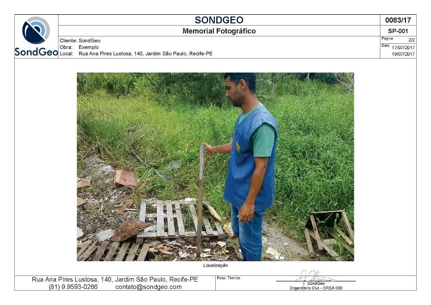 Foto de Localização de Sondagem SPT